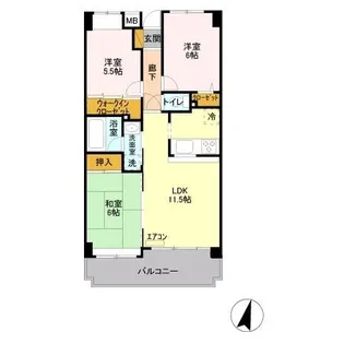 ブリリアント【4階】の間取り