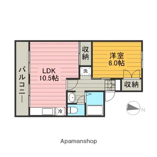 ボナール【206号室】の間取り