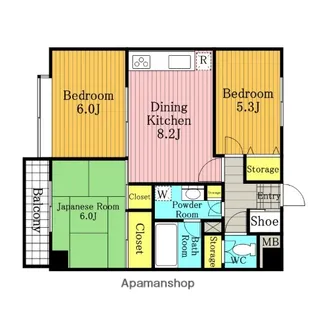 埼玉県さいたま市北区盆栽町【マンション】の間取り