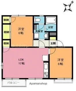 プラザ鴨川【B202号室】の間取り