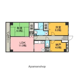 イタニティ弐番館【503号室】の間取り