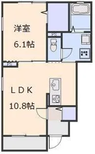 ボヌール ハスヌマ【101号室号室】の間取り