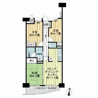ライオンズガーデン大宮・大和田公園【4階】の間取り