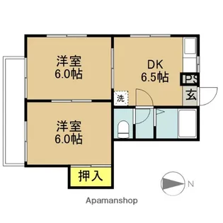 第二秋山コーポ【102号室】の間取り