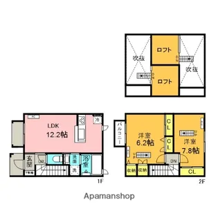 埼玉県さいたま市北区土呂町【テラスハウス】の間取り