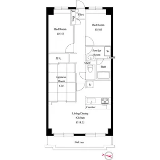 七里ガーデン【4階】の間取り