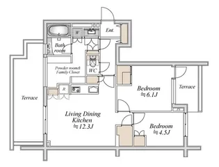 セレーノ大宮B棟【1階】の間取り