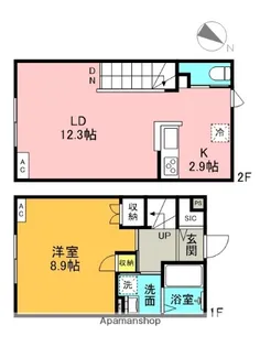 埼玉県蓮田市緑町1丁目【テラスハウス】の間取り