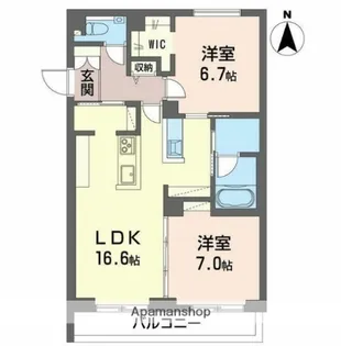 埼玉県さいたま市北区土呂町【マンション】の間取り