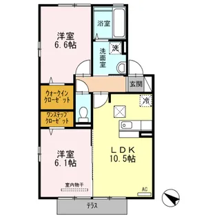ヴューテラス B【1階】の間取り