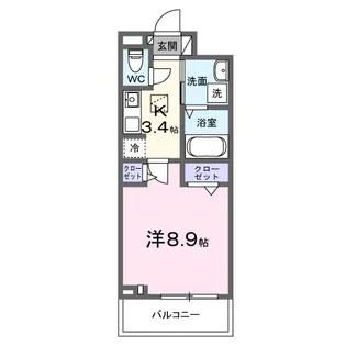 パーク グレイス 上尾【101号室】の間取り