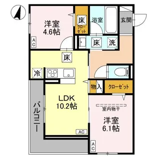NOBLE VILLA東大成【1階】の間取り