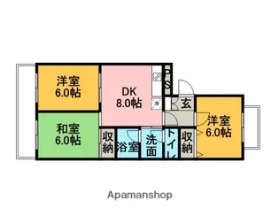 メゾン・プラン・リューンヌ【201号室】の間取り
