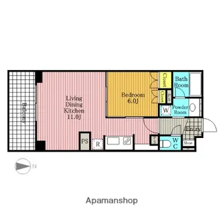 ドゥーエ大宮【6階】の間取り