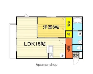 サンシャトー新都心B棟【101号室】の間取り
