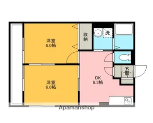 リーナパレス【202号室】の間取り