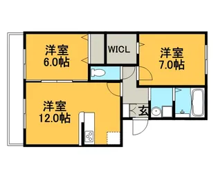 プリムヴェール 十一番館【3階】の間取り