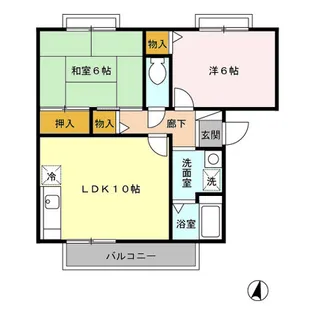 プリムヴェール 弐番館【2階】の間取り
