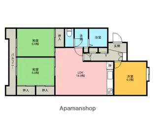 埼玉県さいたま市大宮区大成町3丁目【マンション】の間取り