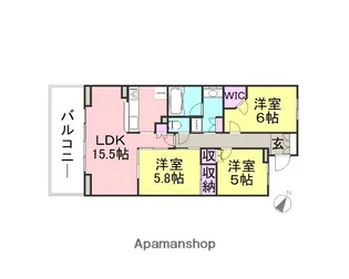 パークスクエアさいたま新都心コンフォートコート【302号室】の間取り