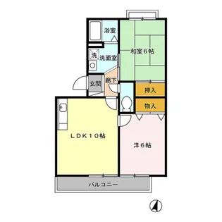 プリムヴェール 壱番館【2階】の間取り