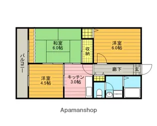 シティ東二番館【1階】の間取り