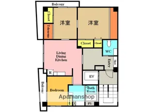 グランメディオ与野【401号室】の間取り