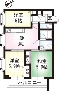 クレスト与野本町【2階】の間取り