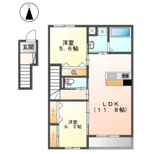 ゴールドクレスト【2階】の間取り