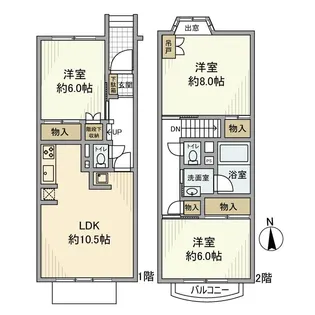 埼玉県さいたま市中央区八王子5丁目【テラスハウス】の間取り