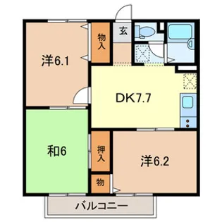メゾンドネージュ8号館【2階】の間取り