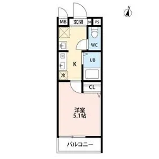 アサヒレジデンス【1階】の間取り