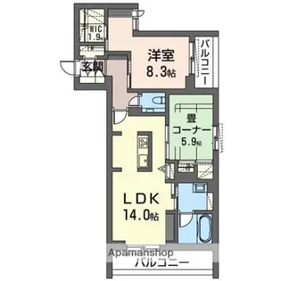 グランパーチェ【306号室】の間取り