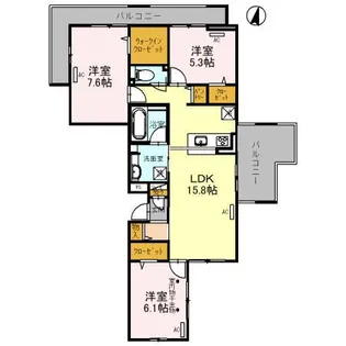 ゆずり葉【2階】の間取り