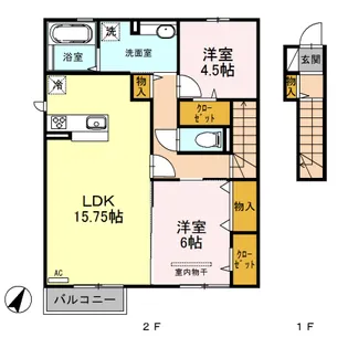 ソレイユガーデン【2階】の間取り