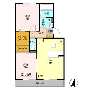 プリムヴェール 十番館【1階】の間取り