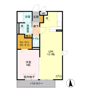 ルーヴル三橋 A【2階】の間取り