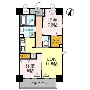 ソレイユ上落合【4階】の間取り