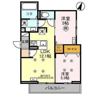 NOBLE VILLA 針ヶ谷【2階】の間取り