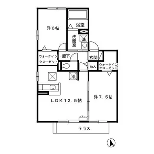 ドミール 壱番館【1階】の間取り