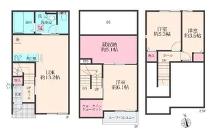 埼玉県さいたま市中央区円阿弥5丁目【タウンハウス】の間取り