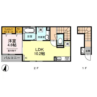 リリーグランジュ大宮II【2階】の間取り