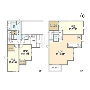 埼玉県さいたま市浦和区上木崎8丁目【一戸建】の間取り