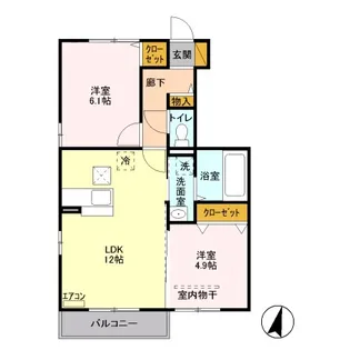 セジュール三橋 5【1階】の間取り