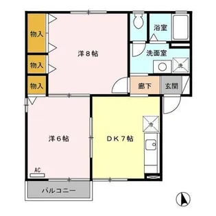 ジュネスハイム 弐番館【1階】の間取り