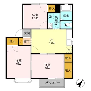 シティーハイツ A【2階】の間取り