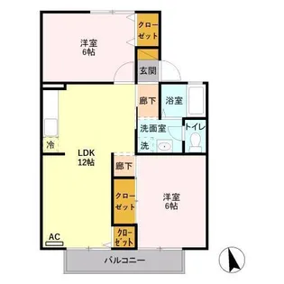 ヒルズ三橋【102号室】の間取り