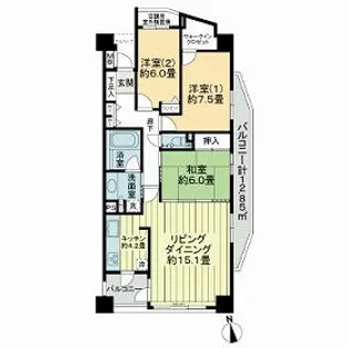 ライオンズプラザ大宮シティ【11階】の間取り