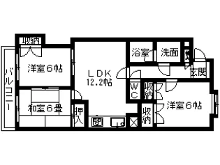 埼玉県さいたま市浦和区針ヶ谷2丁目【マンション】の間取り