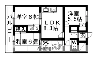 コートベルバレーⅠ【405号室】の間取り